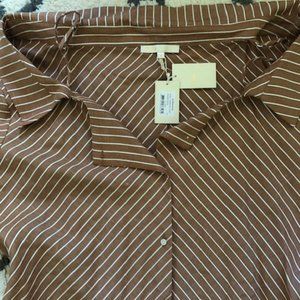 Maje Striped shirt dress with bare shoulders (NEW)